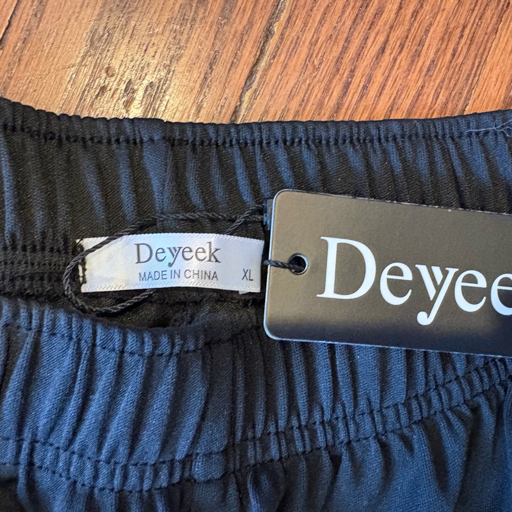 Dyeek Men's Black Joggers with White Side Stripes - Picture 2 of 5